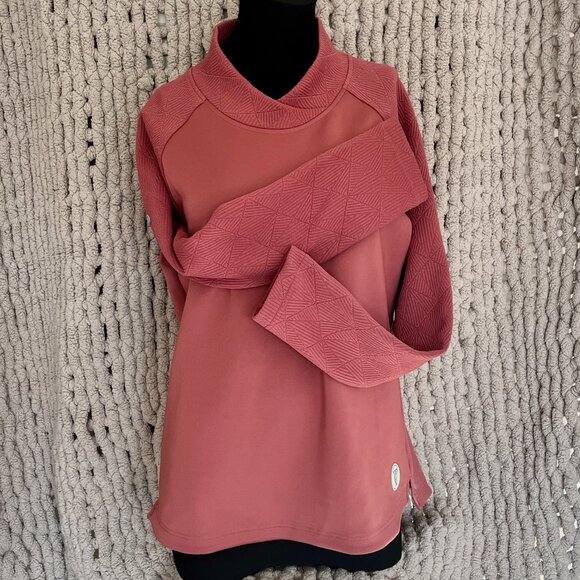 Levelwear Verve Rose Pink Textured Athleisure Top Large - Picture 1 of 13